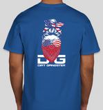 Blue - FEMALE RED, WHITE, & BLUE DG SKULL