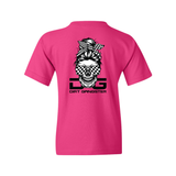 Pink Checkered Flag Messy Bun Tee