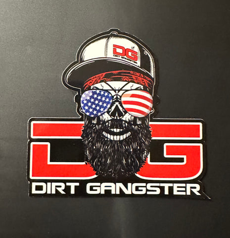 American Male Bearded Hat Sticker