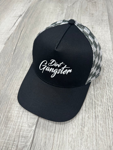 Black Checkered Trucker Hat