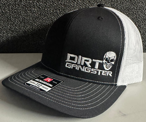DIRT GANGSTER SKULL WHITE/BLACK SNAP BACK