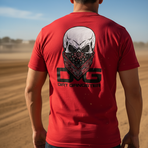 SKULL RED BANDANA GANGSTER TEE