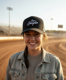 Black Checkered Trucker Hat