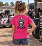 Pink Checkered Flag Messy Bun Tee